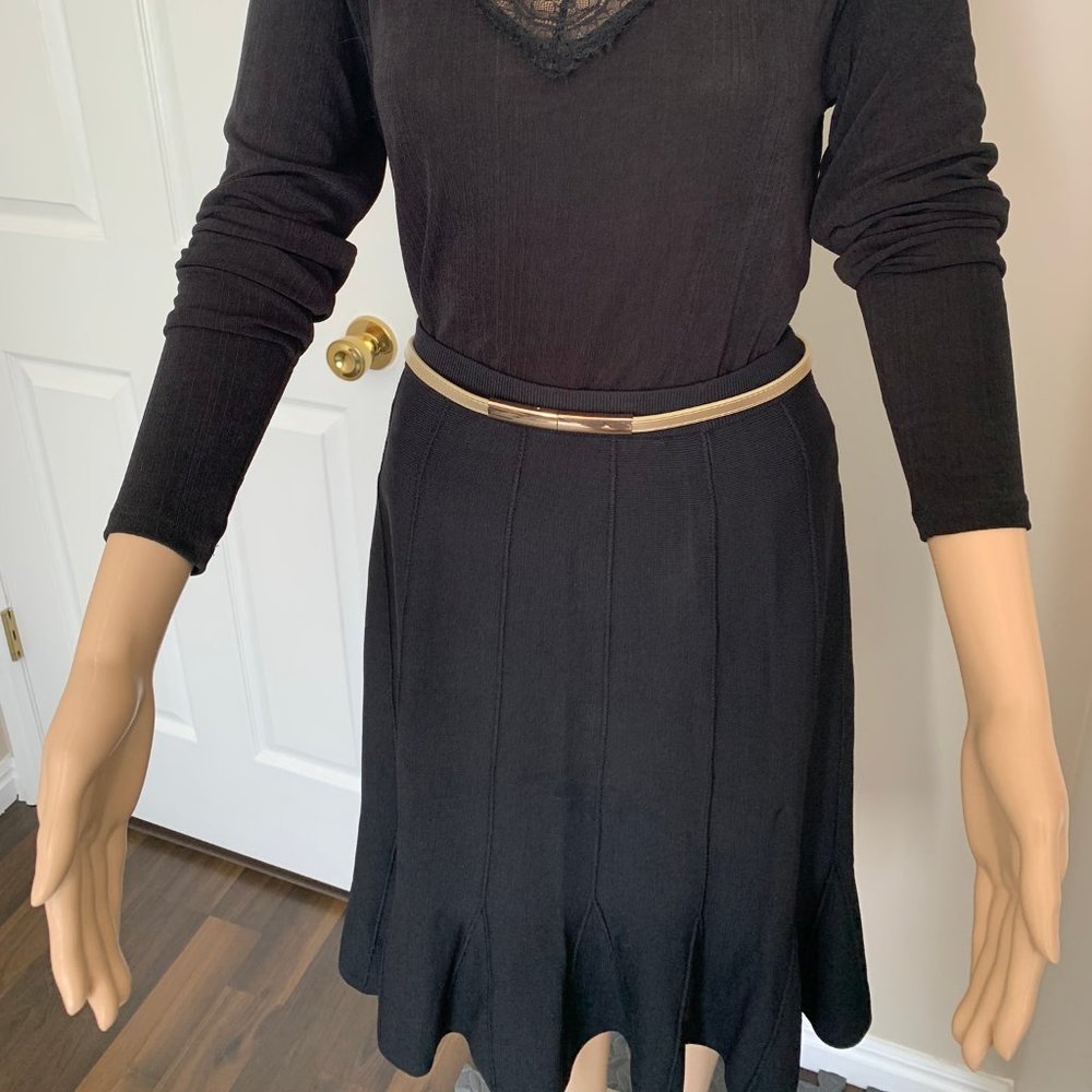Skirt Side Pleated Skirt Color Black